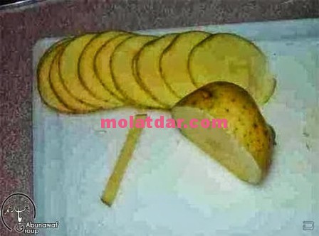 طريقة تحضير وردة من البطاطس المقلية بالصور2