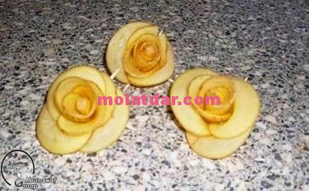 طريقة تحضير وردة من البطاطس المقلية بالصور6