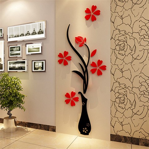 3D-Mirror-wall-stickers-Vase-Plum-Flower-32-80-Modern-Diy-Crystal-acrylic-wall-sticker-Bedroom