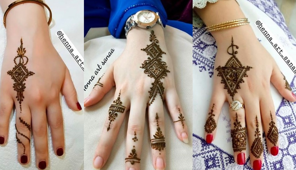 نقش حناء خفيف وعصري من تصميم Henna Art Sanaa