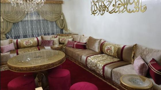 آخر موديلات الصالون المغربي بثوب الموبرة 2019