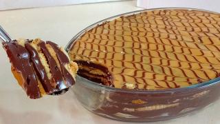 تحلية بالبسكويت بمذاق الشكلاط و فلان كراميل