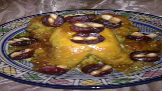 دجاجة محمرة بدغميرة معسلة كتجي زوينة بزاف